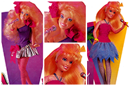 Rock'n Curl Jem 4002 and Flash'n Sizzle Jem 4003 1987 -- images from 1987 Hasbro Toy Fair Catalog