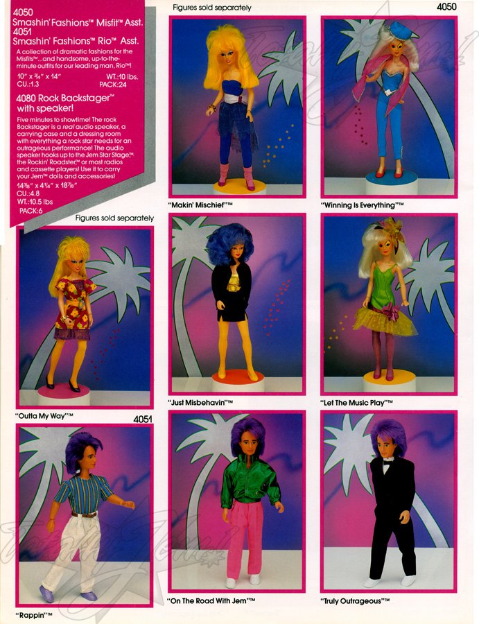 Hasbro 1986 US Toy Fair Catalog - 4050 Smashin' Fashions™ Misfits™ Asst., 4051 Smashin' Fashions™ Rio™ Asst.