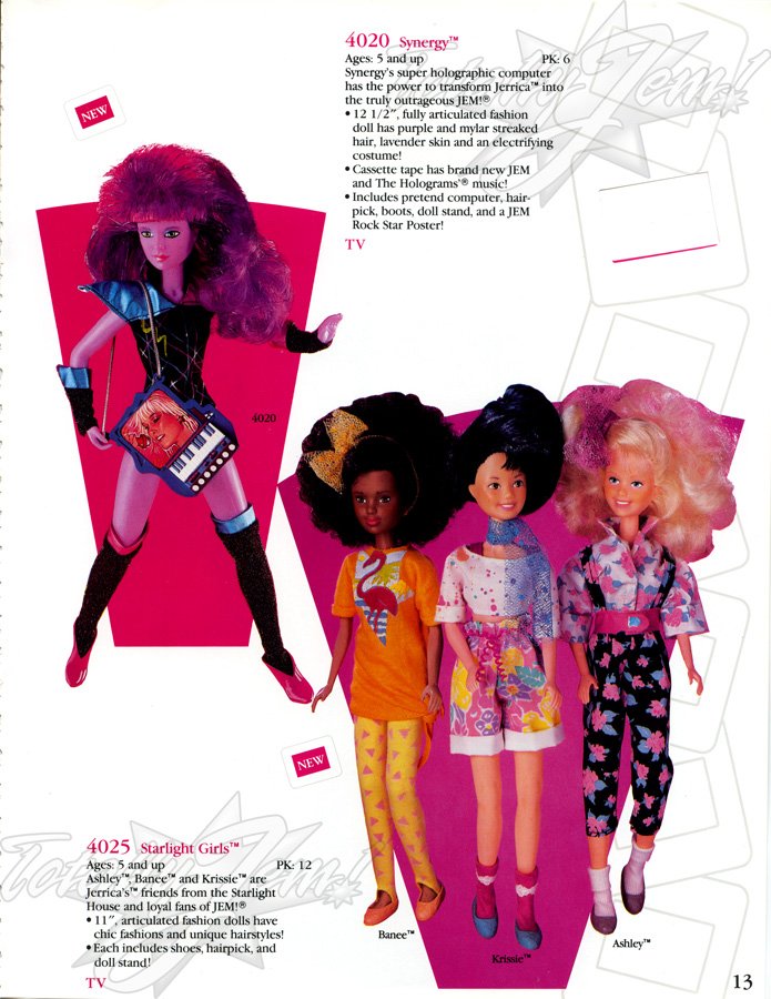 Hasbro 1987 US Toy Fair Catalog - 4020 Synergy™, 4025 Starlight Girls™