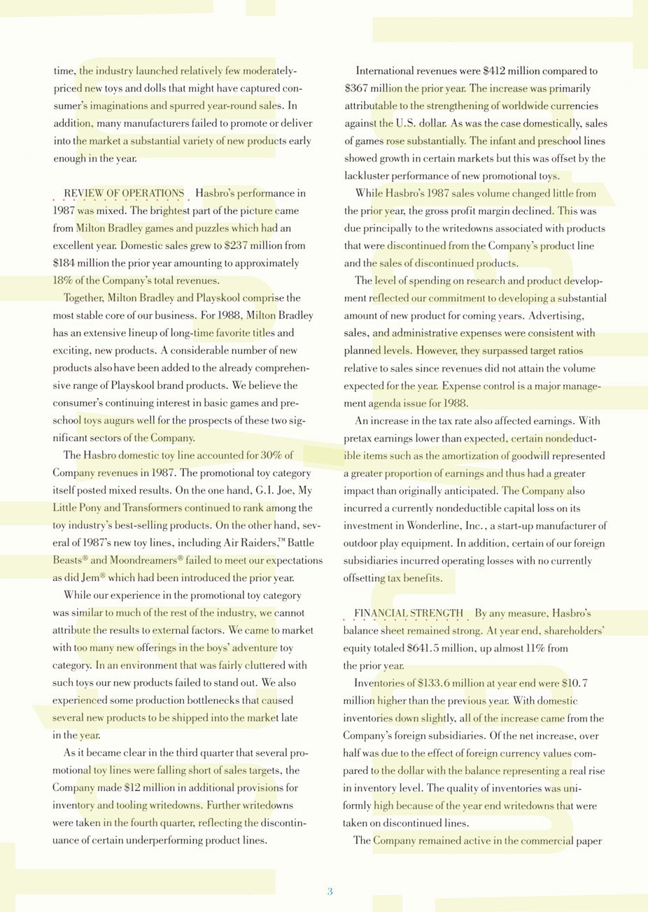 Hasbro 1987 US Annual Report - Jem®
