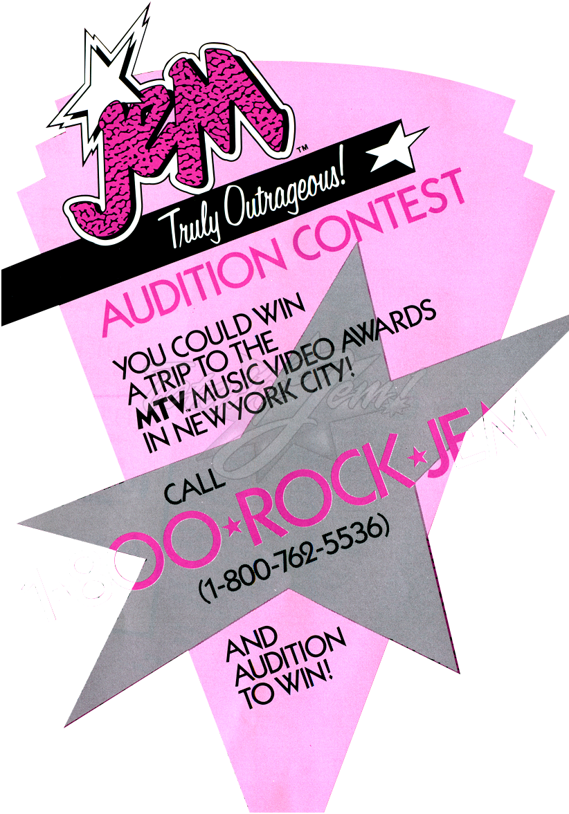 1-800-ROCK-JEM
Jem Truly Outrageous Audition Contest