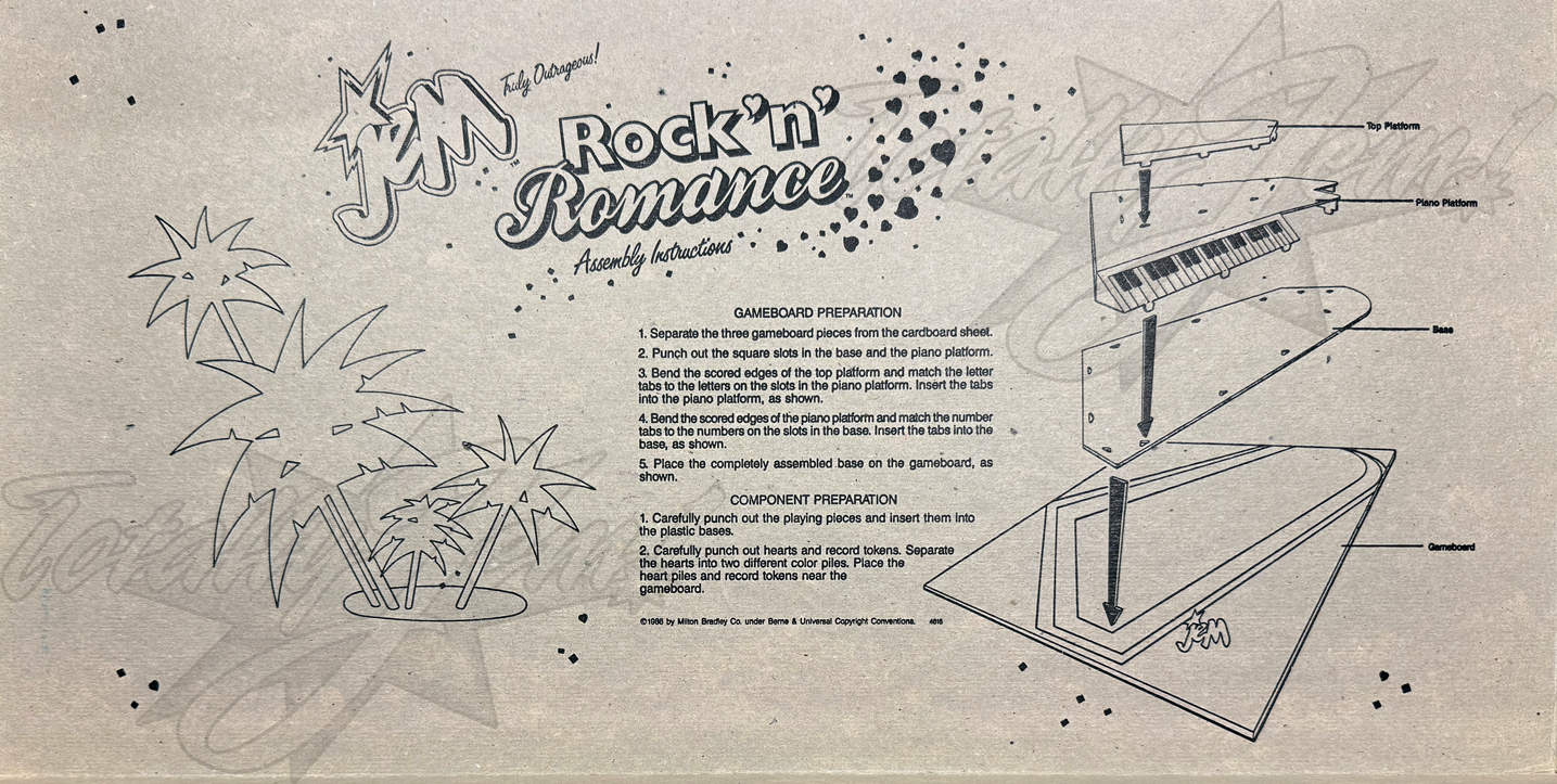 Milton Bradley Rock 'n' Romance GameMilton Bradley 4615 &copy;1986