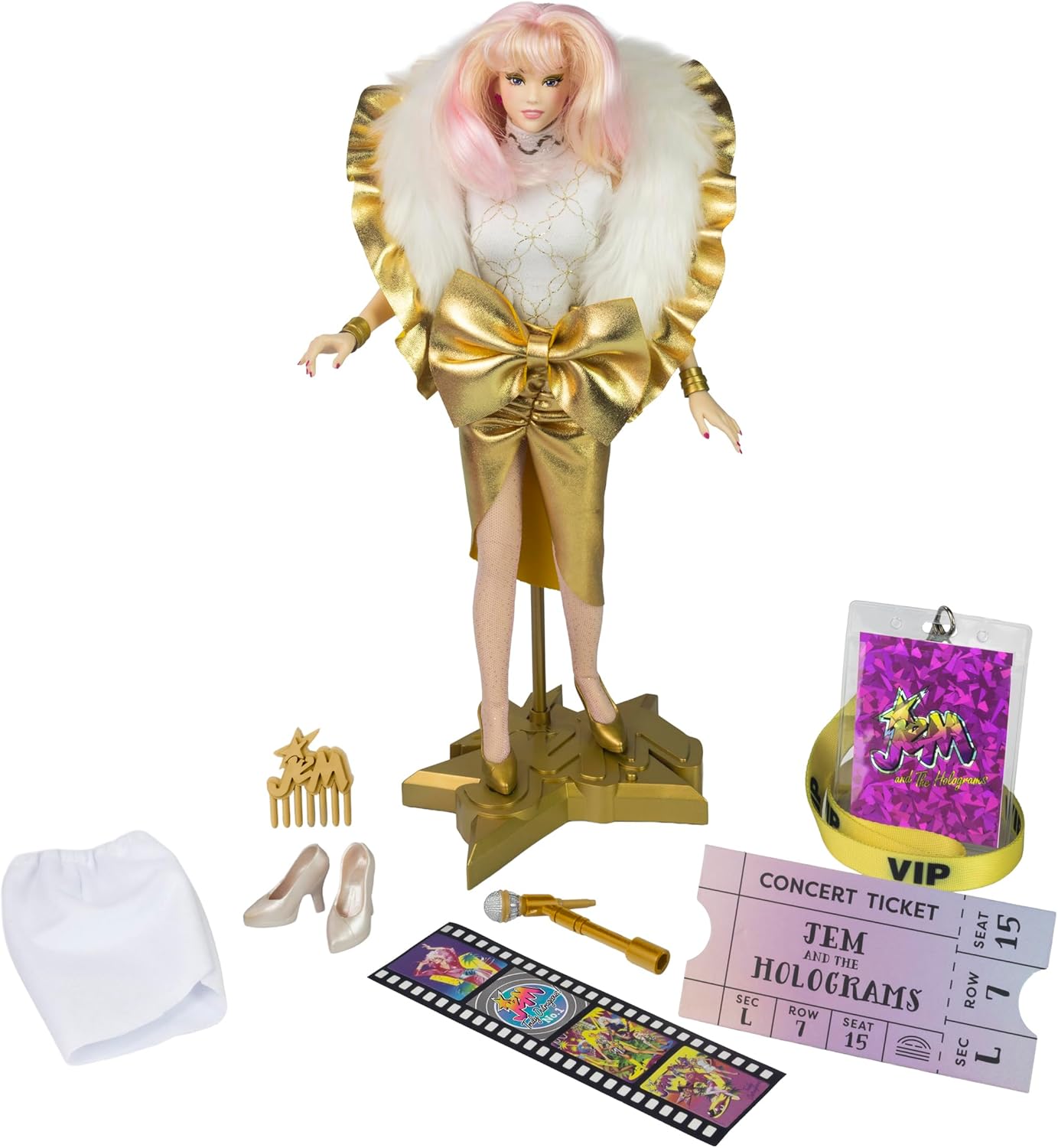 JEM AND THE HOLOGRAMS 12" Fashion Doll GLITTER & GOLD JEM